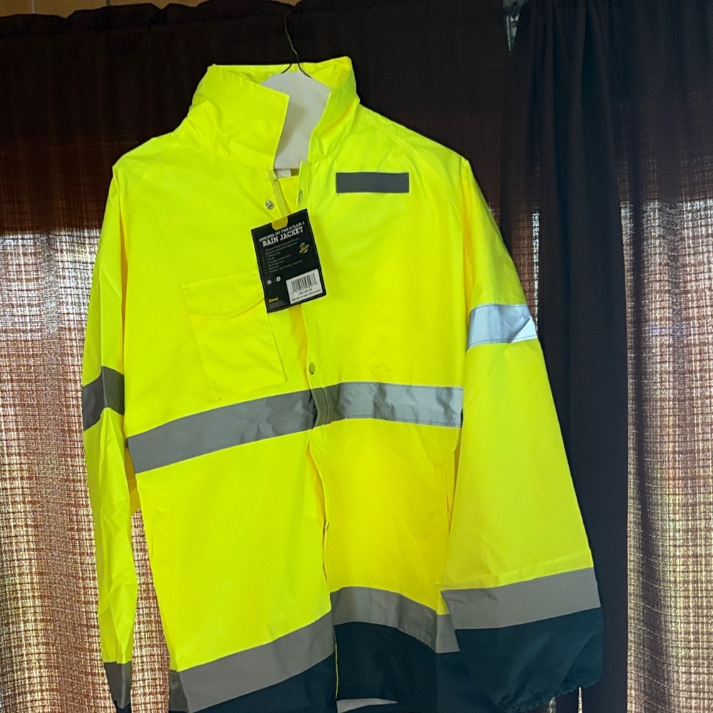 High-Visibility Yellow Jacket with Reflective Stripes